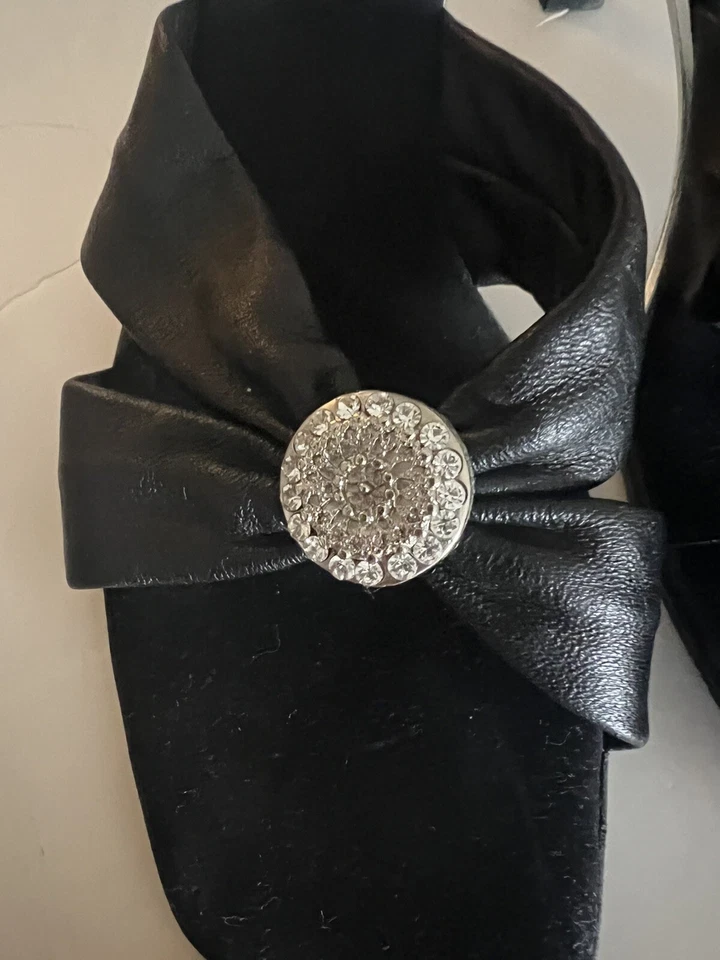 Zapatos de vestir Finest by Onex Lotus de cuero platino 11 M para mujer negros estrás Foto 4 de 4