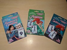 Disney Princess Learning Math Numbers School Flashcards- Lot Of 3