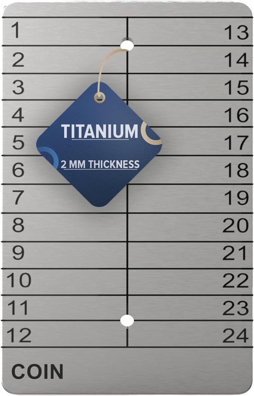 Crypto Seed Storage Lazer Engraved Cold Titanium Metal Wallet Punchable Plates