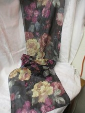 Vintage nylon blend Ladies Scarf cream pink Roses gold threads