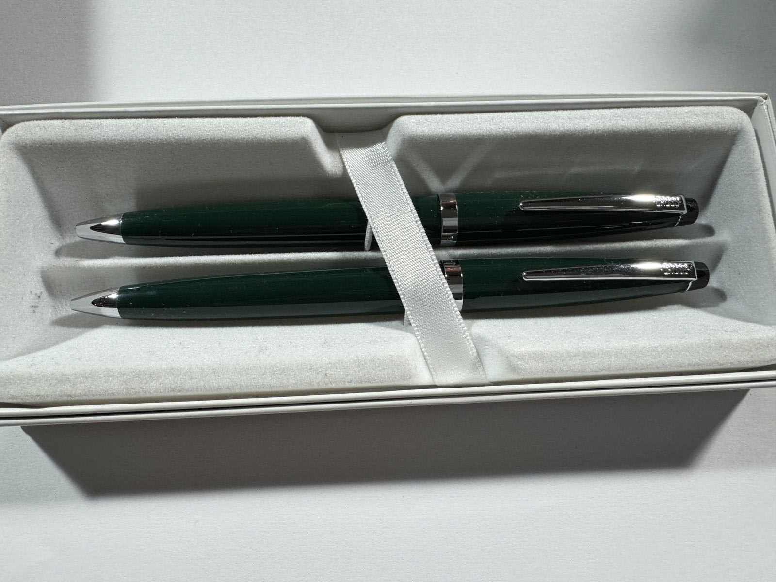 CROSS Solo Dark Green & Chrome Pen and Mechanical PENCIL SET NEW in Box