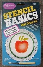 Artesanía contemporánea, fundamentos de plantillas, kit de decoración de pared, manzana, nunca abierto