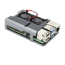 CNC Aluminum Alloy Shell Cover Gray Case  Cooling Fan Fit For Raspberry Pi 4