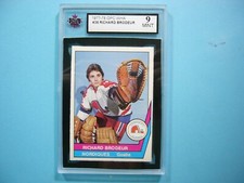 1977/78 O-PEE-CHEE WHA HOCKEY CARD #38 RICHARD BRODEUR KSA 9 MINT SHARP+ OPC