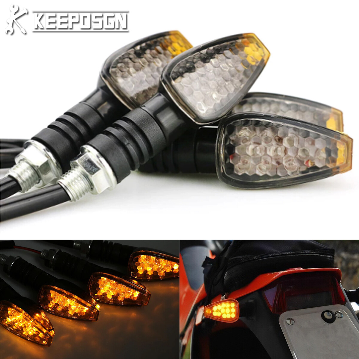 4x LED Turn Signal Amber Indicators Smoke Lens For DUCATI Monster