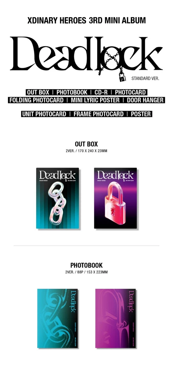 Xdinary Heroes - Deadlock (3rd Mini Album) CD+Photobook+Poster+