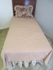 Twin Duvet Set w/Dust Skirt, One Full Sham w/Double Ruffles