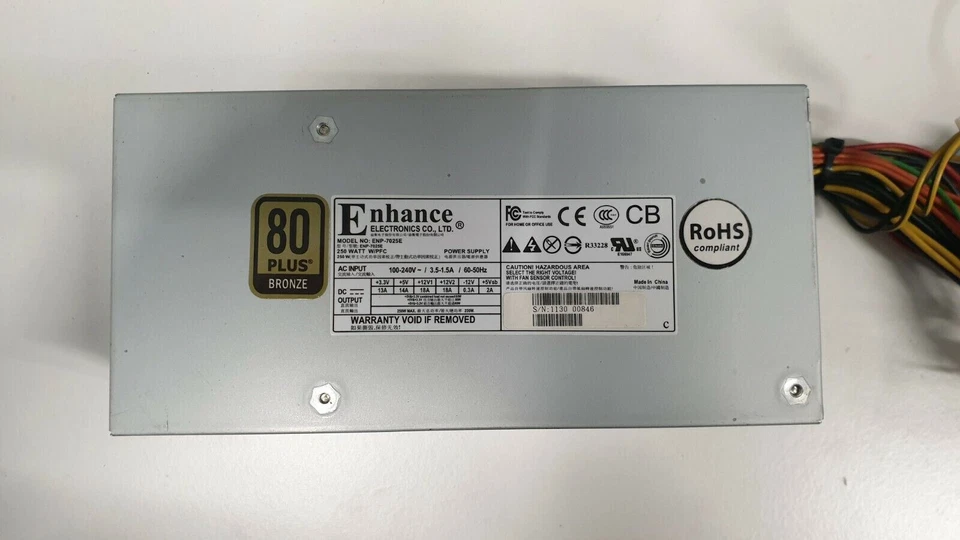 Genuine Enhance 250W 80PLUS Bronze TFX Slim SFF Power Supply Unit PSU ENP-7025E - Image 4 of 4