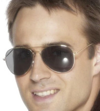 Pilot Shades Mens Top Gun Accessory Fancy Dress Glasses