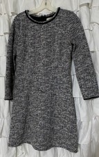 Loft dress size 6 white with black and red accents knee length classy Fit Flare