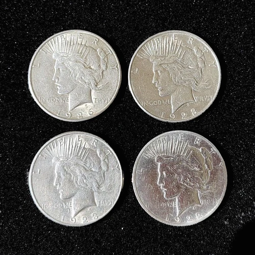 Peace Silver Dollars From San Francisco Mint Grade F-VF With Dates 1921 To 1935