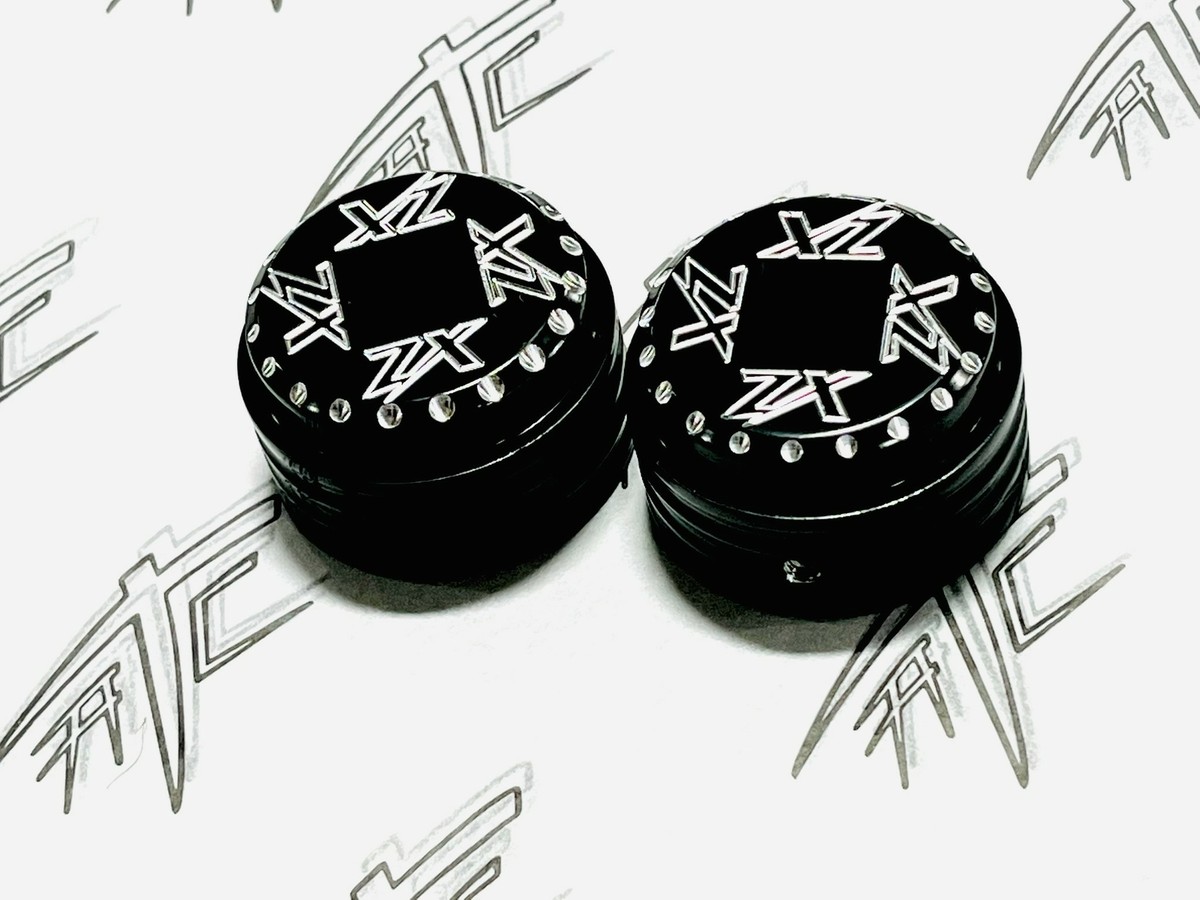 ZX-14 BLACK CONTRAST MULTI “ZX” FORK CAPS 2006-2024 KAWASAKI
