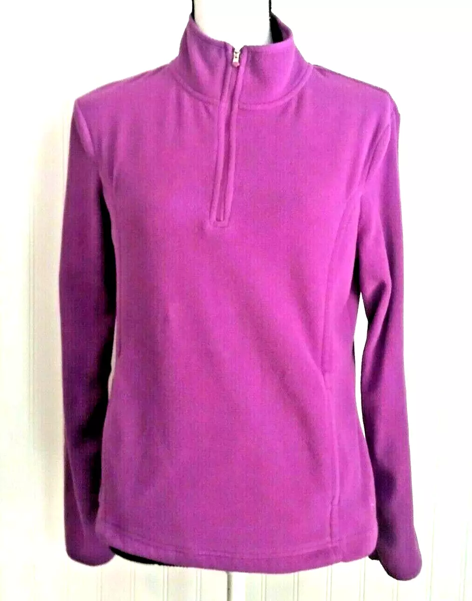 DANSKIN NOW Jacket Womenu0026#039;s M Purple Fleece Pullover 1/4 Zipper Long  Sleeve | eBay