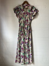 1940s Novelty cotton print Hostess Gown house coat 34x28x52 AR FL