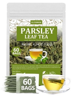 ULTHMOK Parsley 60 Tea Bags  Made with 100% Natural Parsley Leaves Caffeine Free