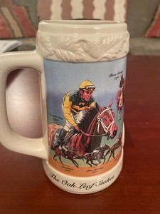 2002 Oak Tree Stein Limited Edition Horse Racing Jockey Shoemaker Beer Mug