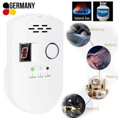 Gasmelder Gaswarner Gasalarm Gasdetektor für Butan Propangas Erdgas LPG Plug-in
