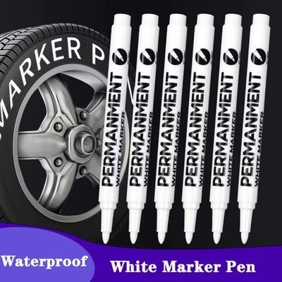 6 Pack  Acrylic White Paint Pens  White Permanent Marker with Extra Fine Point