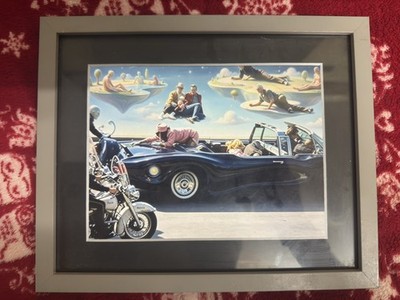 Seltenes OOAK JFK ASSASSINATION, gerahmt, surrealistisches Surrealismus Kunstwerk