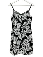White House Black Market Dress Womens 2 Black Sequin Floral Slip Mini Party