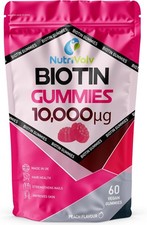 Biotin Gummies 10,000mcg | 60 Vegan Gummies | 60 Day Supply | for Hair Growth &