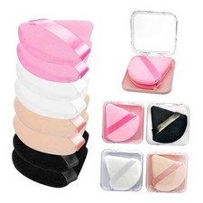 8 Pieces Triangle Powder Puff with 4 Travel Cases, Triangle Makeup 4 colors