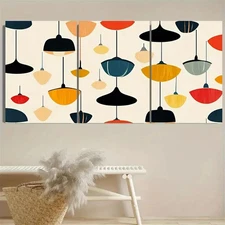 3pcs  Abstract Hanging Lamp  Wall Art Canvas Framed 50x70cm