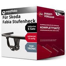 Für Fabia Stufenheck I Typ 6Y (Westfalia) Anhängerkupplung starr + E-Satz 13pol