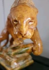 Vintage Royal Haeger Glazed Ceramic Standing Crouching Leopard Figurine