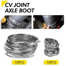 20Pcs Universal Adjustable Axle CV Joint Boot Crimp Clamps Small & Large Kits