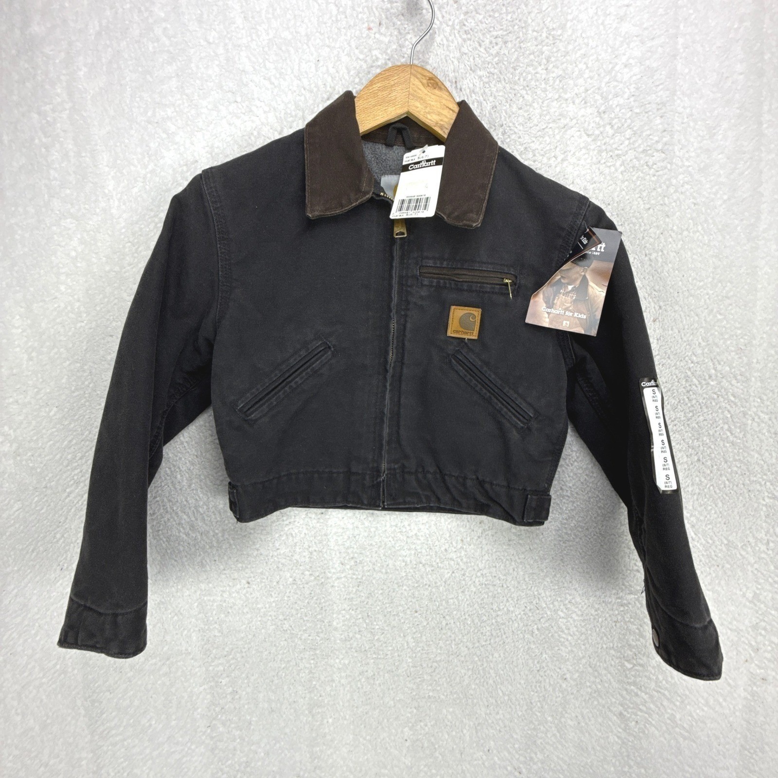 Carhartt Detroit Jacket Fleece Lined Youth Small (6/7) YYJ97 BLK Black NWT NOS