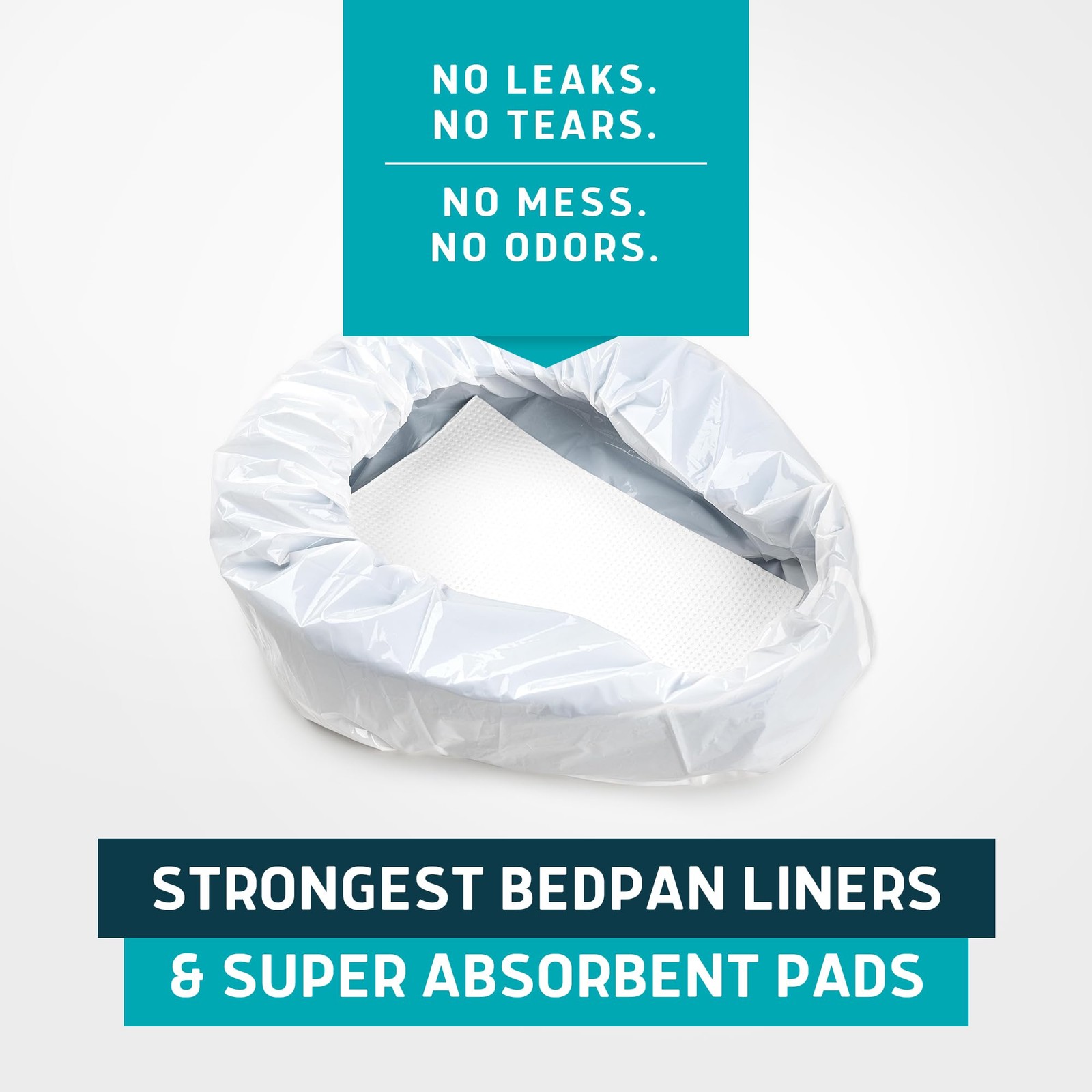 Lunderg Bedpan Liners with Super Absorbent Pads - Value Pack 30 Count - Medical