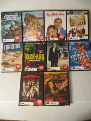 lot of 10 Blockbuster Rental Cases w/ Movies Action Comedy Sci-Fi