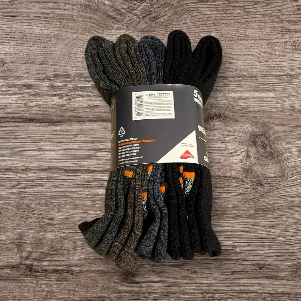 Paquete de 5 calcetines impermeables vintage de mezcla de lana para exteriores talla 6-12 nuevos con etiquetas Foto 2 de 4