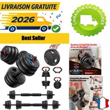 Kit haltères réglables FEIERDUN 5 en 1 musculation 20 kg