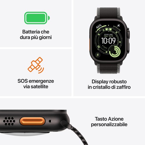 4901985 Apple WATCH ULTRA 3 GPS + CELLULAR 49MM TITANIO NERO - CINTURINO ALPINE  - Foto 3 di 3
