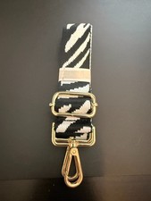 Adjustable Zebra Print Purse Replacement Strap Gold Hardware Handbag Crossbody
