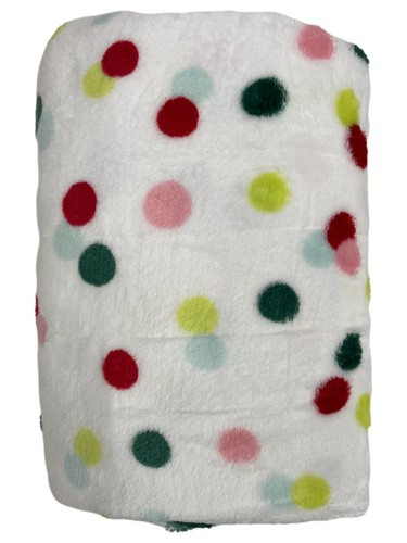 Holiday Time Plush Polka Dot Throw Blanket, Colorful Dots 50x60