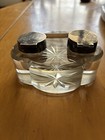Antique Crystal Glass Double Inkwell & Fountain Pen Holder — photo 3