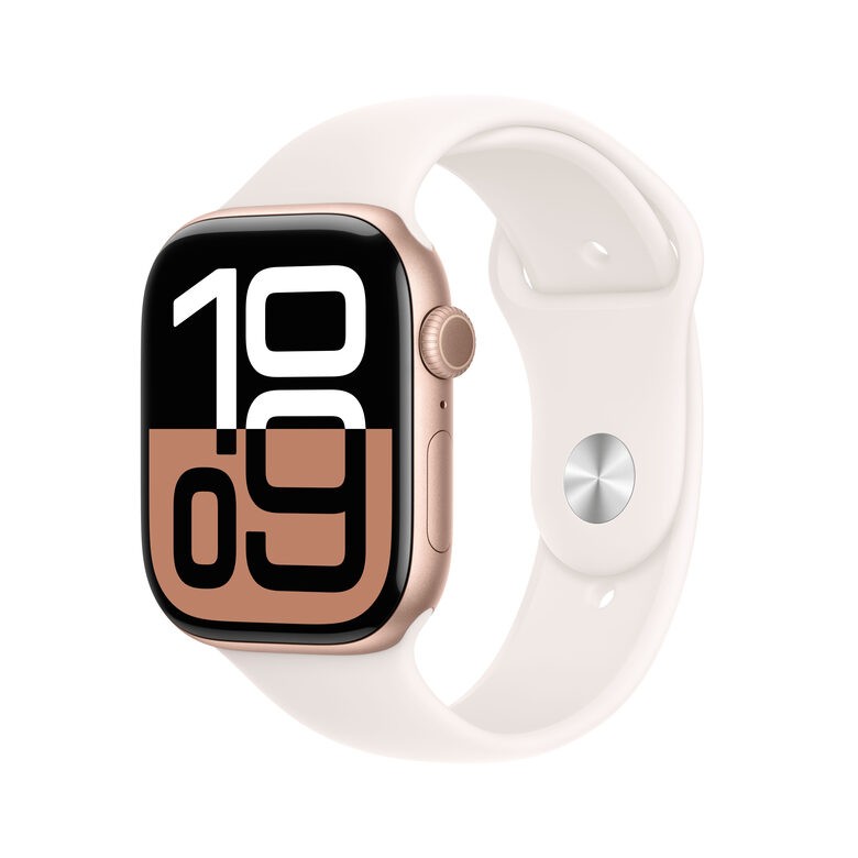 APPLE Watch Series 10 GPS 46mm in alluminio color oro rosa con cinturino Sport r