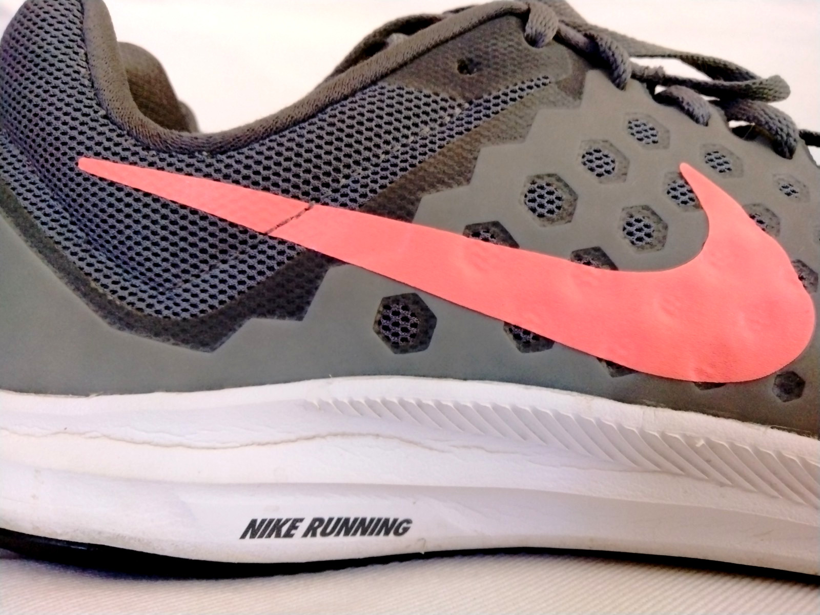 Nike Downshifter 7 Gray Lava Glow Sunset Running Shoes Women's Sz 12 RARE Size! image 4