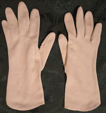 Vintage Pair of Ladies Gloves, Hansen Pig Nylon, Bright White, Above the Wrist