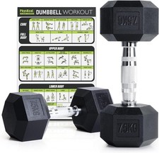 Hexagon Hantel Kurzhantel-Set 2,5-30 kg Poly-Gummi rutschfest verchromt