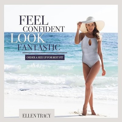 Ellen Tracy Mio Over The Shoulder Slimming Swimsuit, Double Tier Ruffled One 8
