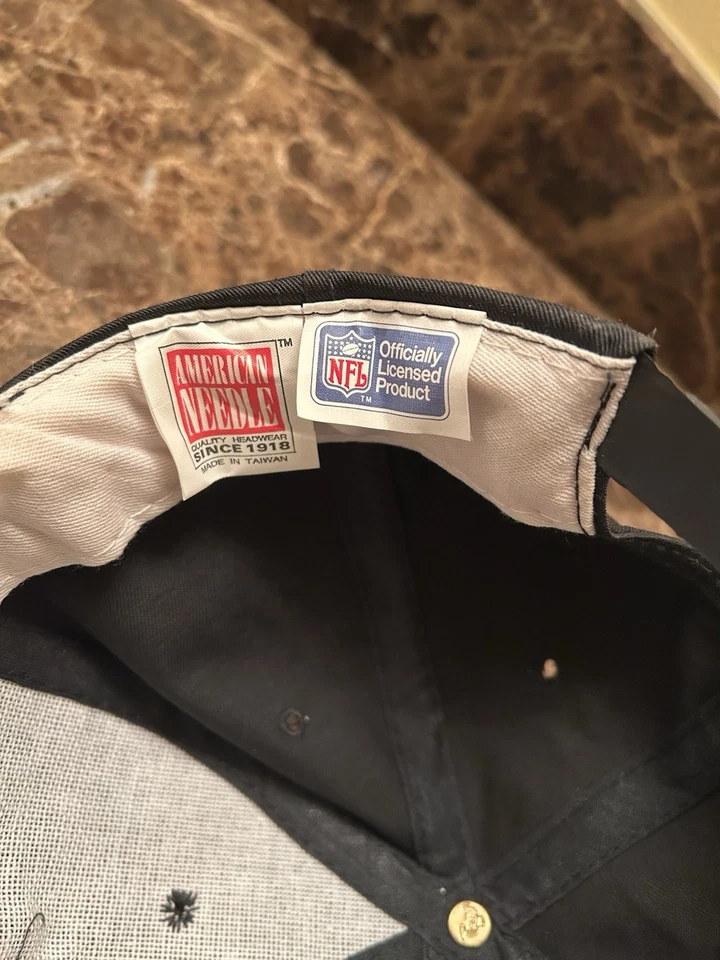 De colección Años 90 American Needle Raiders Negro Nylon SnapBack Foto 4 de 4