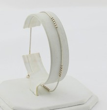 Sterling Silver Dainty Bead Station Anklet 9 1/4" inch