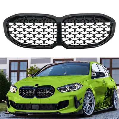Sport Diamant Kühlergrill Nieren Grill Frontgrill Glanz Schwarz Für BMW 1er F40