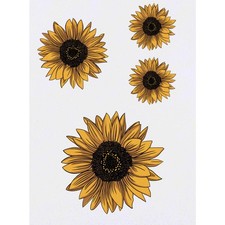 4 x 'Yellow Sunflower' Temporary Tattoos / Transfers TO00068858 