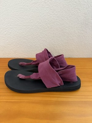 Sanuk Sling Sandals Vintage Purple Pink Magenta Thong Flip Flop 10 Yoga Mat