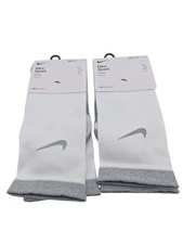 2 Pair Nike Spark Dri-Fit Cushioned Running Crew Socks White Mens Size 8-9.5
